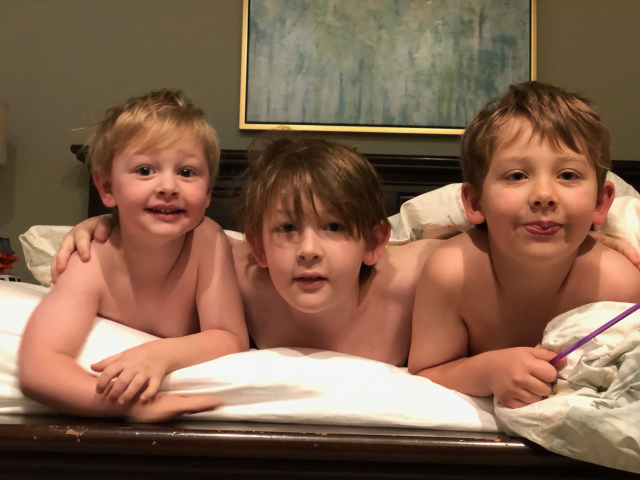 Sutton, Grey, and Alex Labian; clothes optional